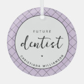 将来のエレガント歯医者チェックのパタパーソナライズされたーン ガラスオーナメント (正面)