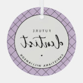 将来のエレガント歯医者チェックのパタパーソナライズされたーン ガラスオーナメント (裏面)