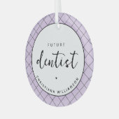 将来のエレガント歯医者チェックのパタパーソナライズされたーン ガラスオーナメント (正面左)