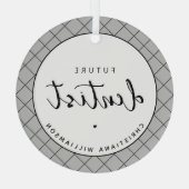 将来のエレガント歯医者チェックのパタパーソナライズされたーン ガラスオーナメント (裏面)