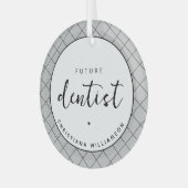 将来のエレガント歯医者チェックのパタパーソナライズされたーン ガラスオーナメント (正面左)