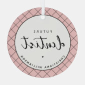 将来のエレガント歯医者チェックのパタパーソナライズされたーン ガラスオーナメント (裏面)