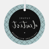 将来のエレガント歯医者チェックのパタパーソナライズされたーン ガラスオーナメント (裏面)