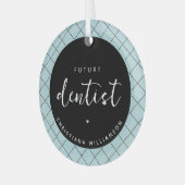 将来のエレガント歯医者チェックのパタパーソナライズされたーン ガラスオーナメント (正面左)