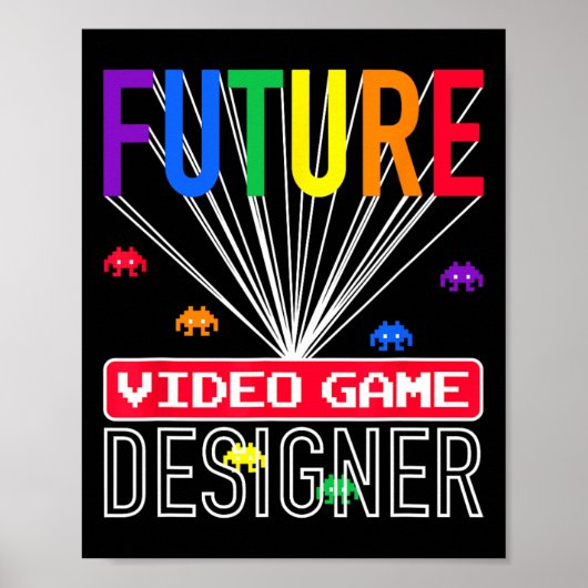 将来のゲームデザイナー キッズ ゲームTシャツ ポスター (正面)