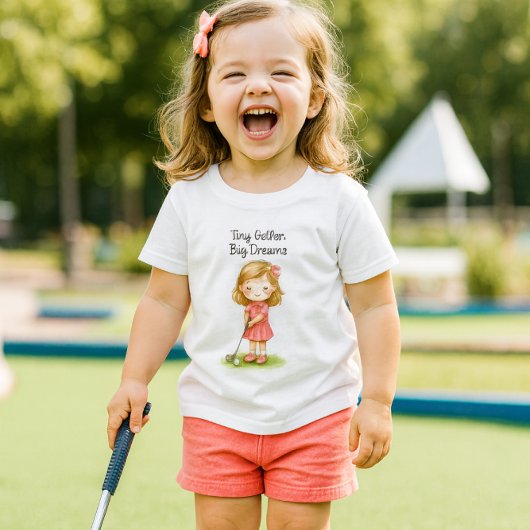 将来のゴルファー赤ちゃん女の子用 トドラーTシャツ
