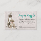 将来のゴルファー ゴルフベイビー シャワー おむつくじ エンクロージャーカード (正面)