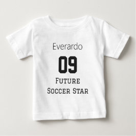 将来のサッカー選手ベビー名カスタム ベビーTシャツ