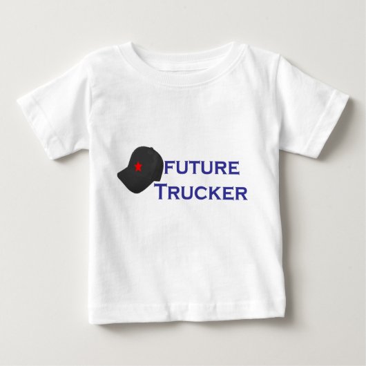 将来のトラック運転手 ベビーTシャツ (正面)