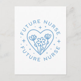 将来のナース学生のモチベーション青色の美学 ポストカード