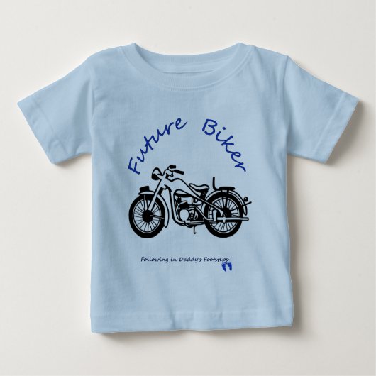 将来のバイクもしくは自転車に乗る人 ベビーTシャツ (正面)