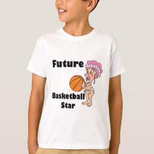 将来のバスケットボールのスターの女の子 Tシャツ