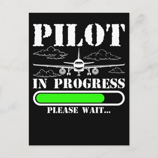 将来のパイロット搭載用飛行機おもしろいパイロット ポストカード (正面)