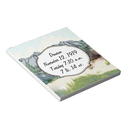 将来のパイロット男の赤ちゃん誕生レコード ノートパッド (アングル)