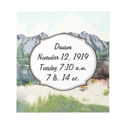 将来のパイロット男の赤ちゃん誕生レコード ノートパッド (正面)