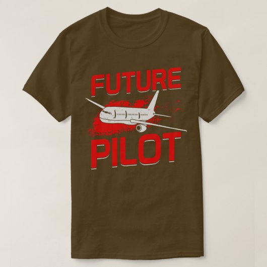 将来のパイロット飛行学校の飛行機長ギフト Tシャツ (デザイン正面)