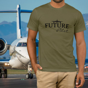 将来のパイロット+学生パイロット+航空士+シンプル+カスタム Tシャツ
