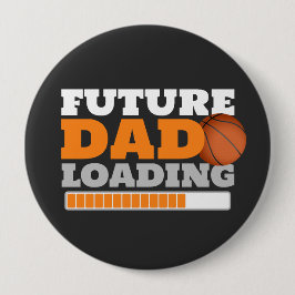 将来のパパロードバスケットボールの赤ちゃんシャワーボタン 缶バッジ