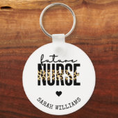 将来のパーソナライズされたナース学生のナースの贈り物 キーホルダー (正面)