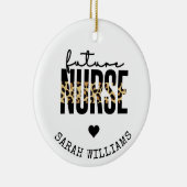 将来のパーソナライズされたナース学生のナースの贈り物 セラミックオーナメント (右)