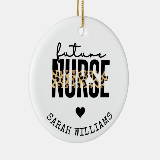 将来のパーソナライズされたナース学生のナースの贈り物 セラミックオーナメント (右)