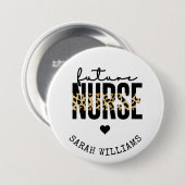 将来のパーソナライズされたナース学生のナースの贈り物 缶バッジ (正面&裏面)