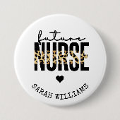 将来のパーソナライズされたナース学生のナースの贈り物 缶バッジ (正面)