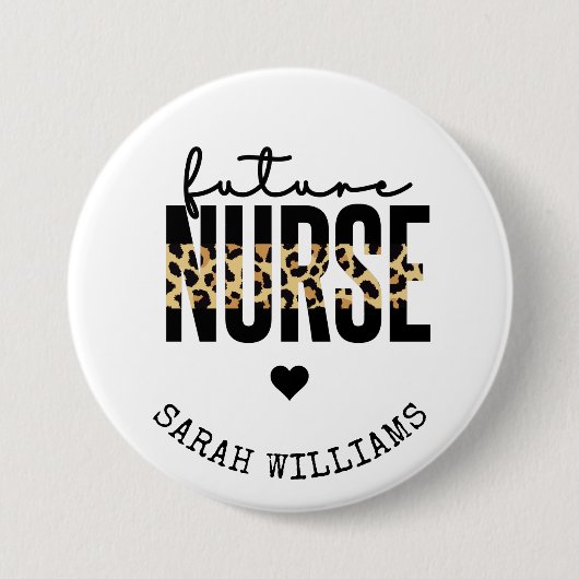 将来のパーソナライズされたナース学生のナースの贈り物 缶バッジ (正面)