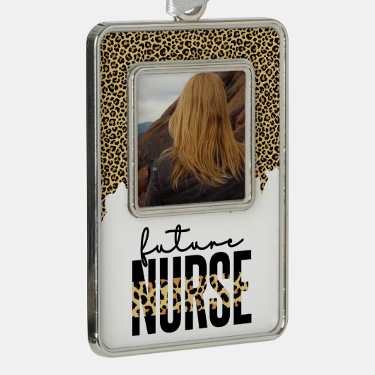 将来のパーソナライズされたナース学生ナース写真 シルバープレートフレームオーナメント (右)