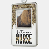 将来のパーソナライズされたナース学生ナース写真 シルバープレートフレームオーナメント (左)