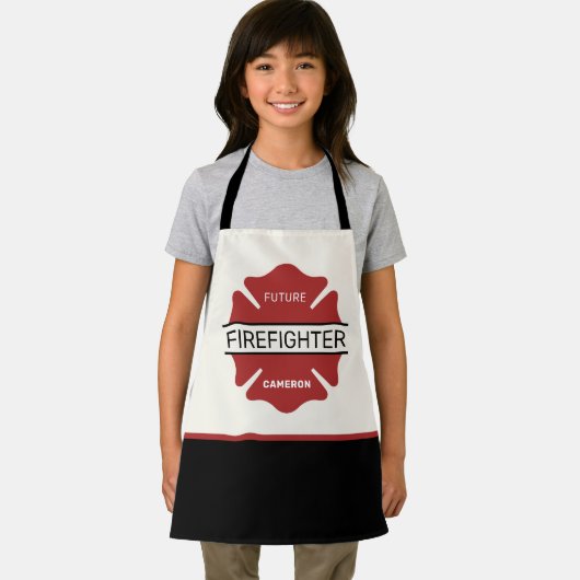 将来のパーソナライズされた消防士の赤いロゴの記号 エプロン (インサイチュ)