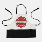 将来のパーソナライズされた消防士の赤いロゴの記号 エプロン (正面)