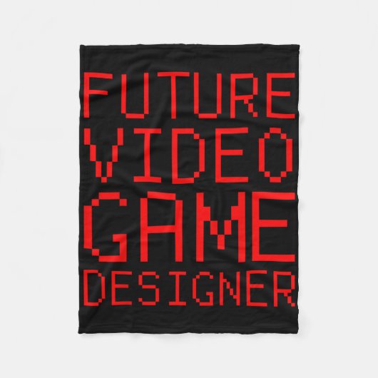 将来のビデオゲームデザイナーの子供用 フリースブランケット (正面)