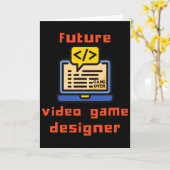 将来のビデオゲームデザイナープログラマーコーダー カード (黄色い花)
