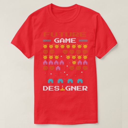 将来のビデオゲーム開発者アーケードデザイナー Tシャツ (デザイン正面)