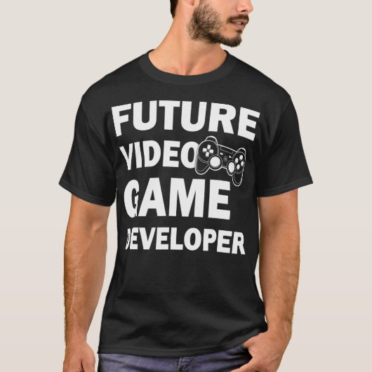 将来のビデオゲーム開発者ゲカッコいいーム Tシャツ (正面)