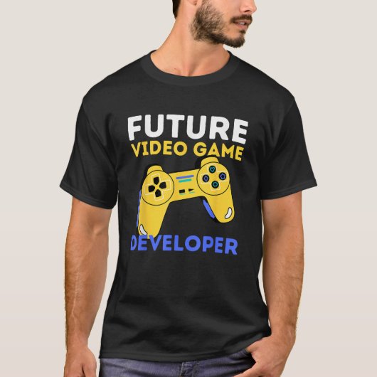 将来のビデオゲーム開発者ゲーム設計者プログラム Tシャツ (正面)