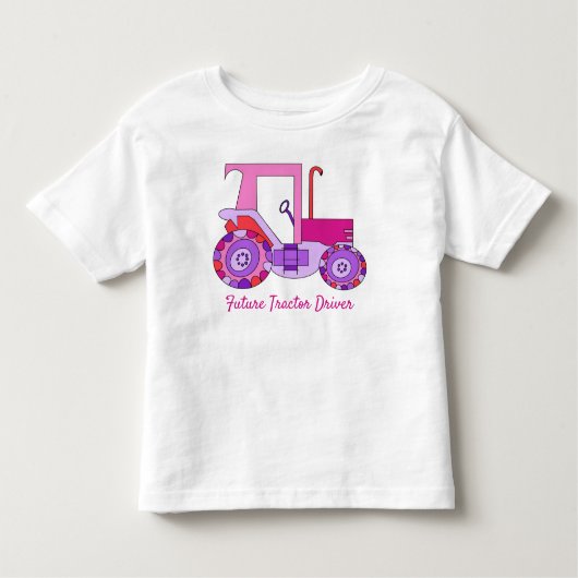 将来のピンクトラクタードライバー トドラーTシャツ (正面)