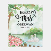 将来のミセスのスクリプト名モダンブライダルシャワーギフト フリースブランケット (正面)