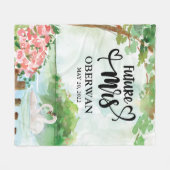 将来のミセスのスクリプト名モダンブライダルシャワーギフト フリースブランケット (正面(横))