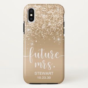 将来のミセス金ゴールドグリッターケースメイトiPhoneケース iPhone XSケース
