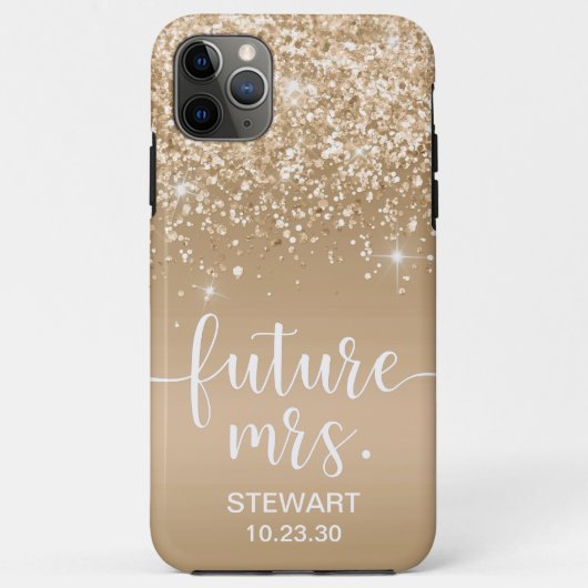 将来のミセス金ゴールドグリッターケースメイトiPhoneケース Case-Mate iPhoneケース (裏面)