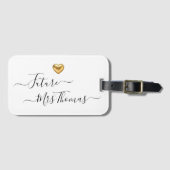 将来のミセス金ゴールドハート ラゲッジタグ (正面横)