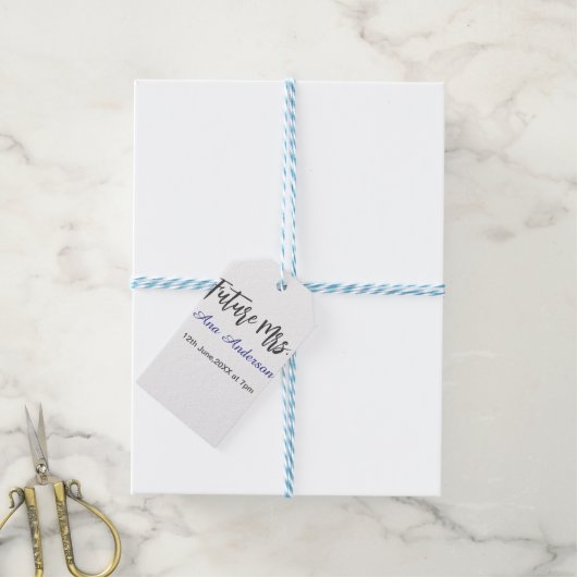 将来のミセス 姓 花嫁 未婚 紫 灰色 名前 ダ ギフトタグ (より糸付き)