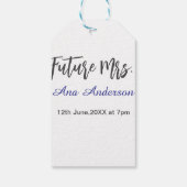 将来のミセス 姓 花嫁 未婚 紫 灰色 名前 ダ ギフトタグ (裏面)