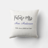 将来のミセス 姓 花嫁 未婚 紫 灰色 名前 ダ クッション (裏面)