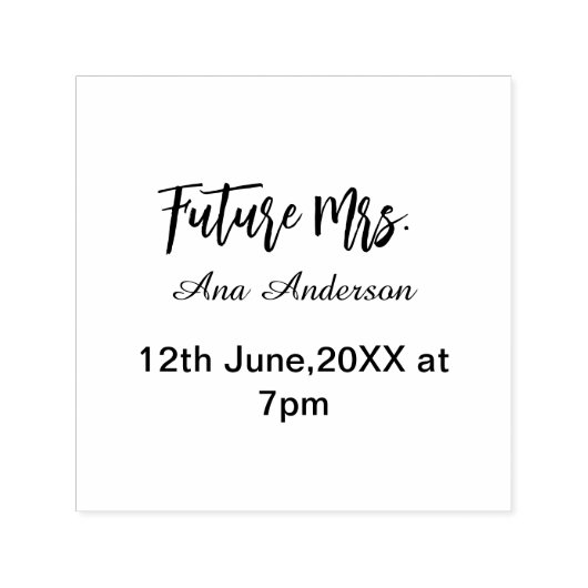 将来のミセス 姓 花嫁 未婚 紫 灰色 名前 ダ セルフインキングスタンプ (デザイン)