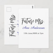 将来のミセス 姓 花嫁 未婚 紫 灰色 名前 ダ ポストカード (正面/裏面)