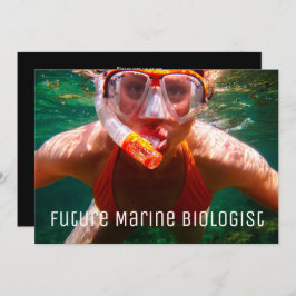 将来のモダンキャリア写真卒業招待状 招待状