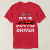 将来のレースおもしろいカーのドライバーのギフトレーシング子供へレース Tシャツ (デザイン正面)